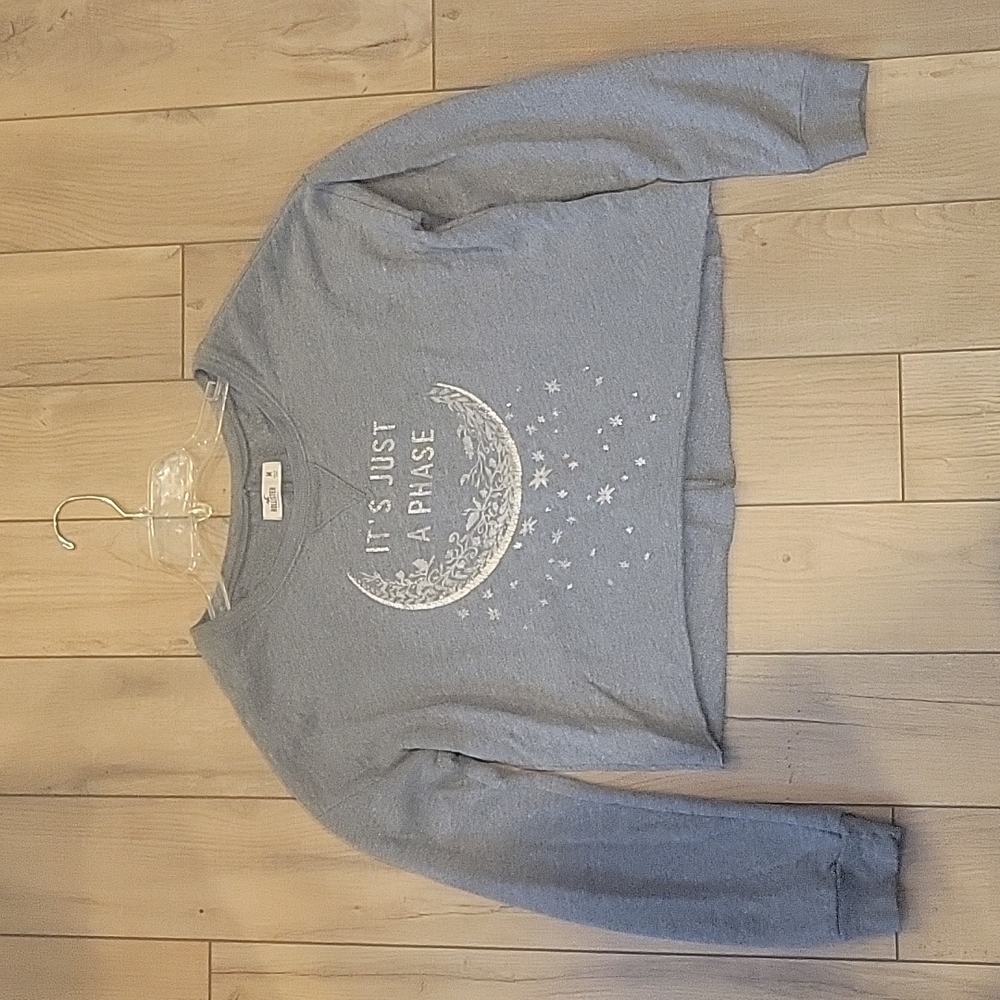 Hollister Crop Sweatshirt "It's Just a Phase" - Size Medium
